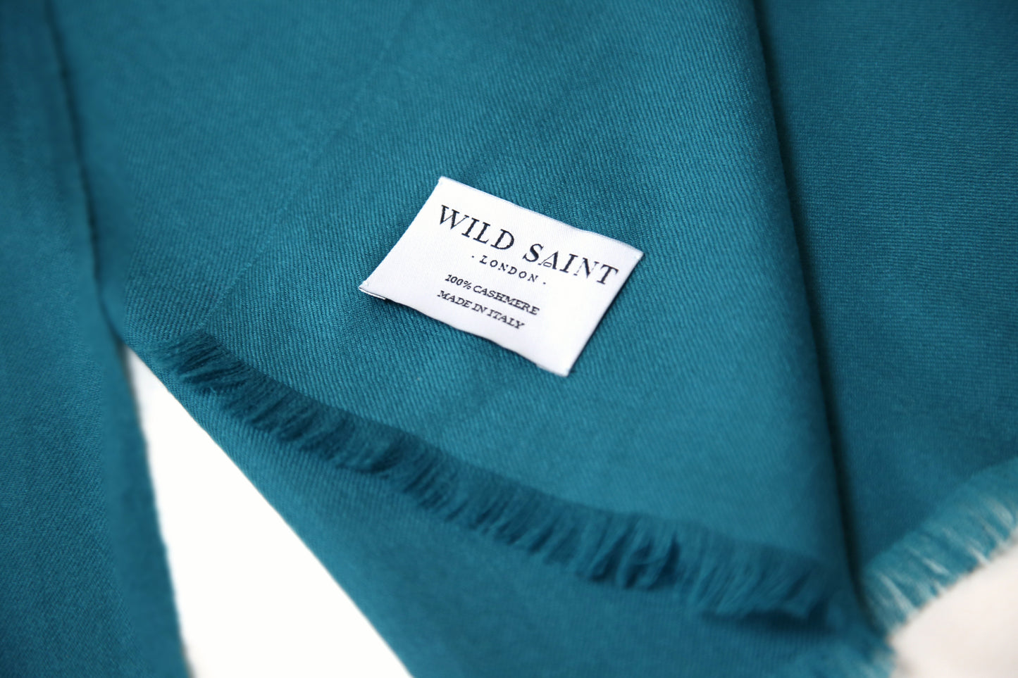 Teal blue green lightweight 100% cashmere scarf for women and men. Includes complimentary personlisation. Luxury cashmere scarves made in Italy