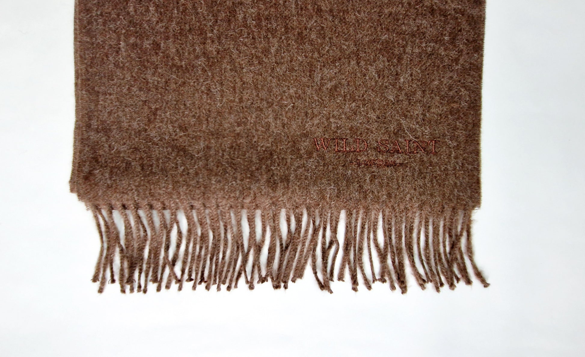 Chocolate Brown Undyed medium weight 100% baby alpaca scarf for women and men. Includes complimentary personlisation. Sustainable Luxury designer scarf