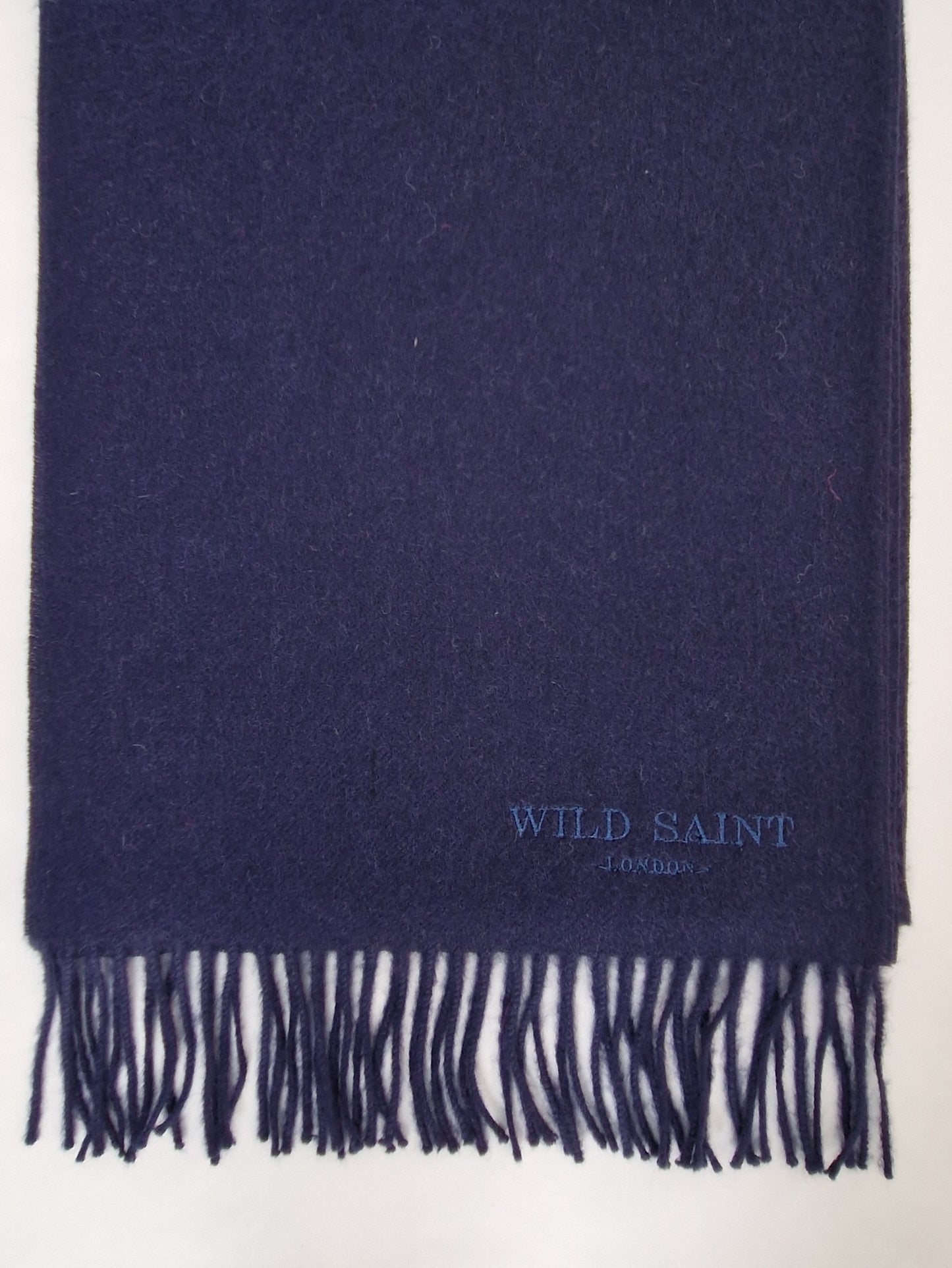 Navy medium weight 100% baby alpaca scarf for women and men. Includes complimentary personlisation. Sustainable Luxury designer scarf
