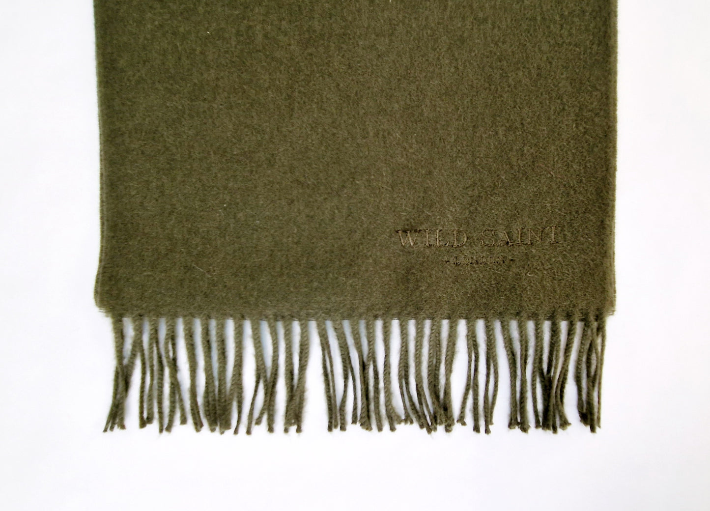 Moss Green medium weight 100% baby alpaca scarf for women and men. Includes complimentary personlisation. Sustainable Luxury designer scarf